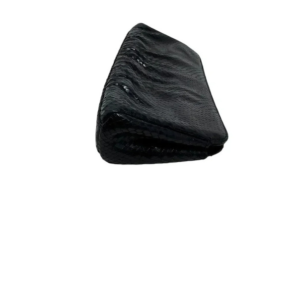 Michelle Fantaci for Lauren Merkin Black Snakeskin Leather Clutch Handbag - Picture 5 of 13